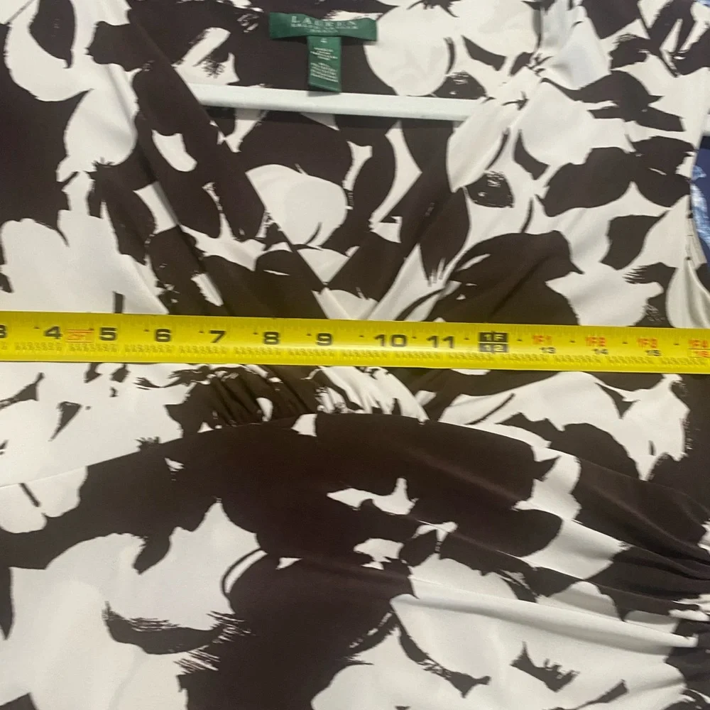 Lauren Ralph Lauren Body Con Dress Brown and Beige Size 4 - Picture 12 of 13